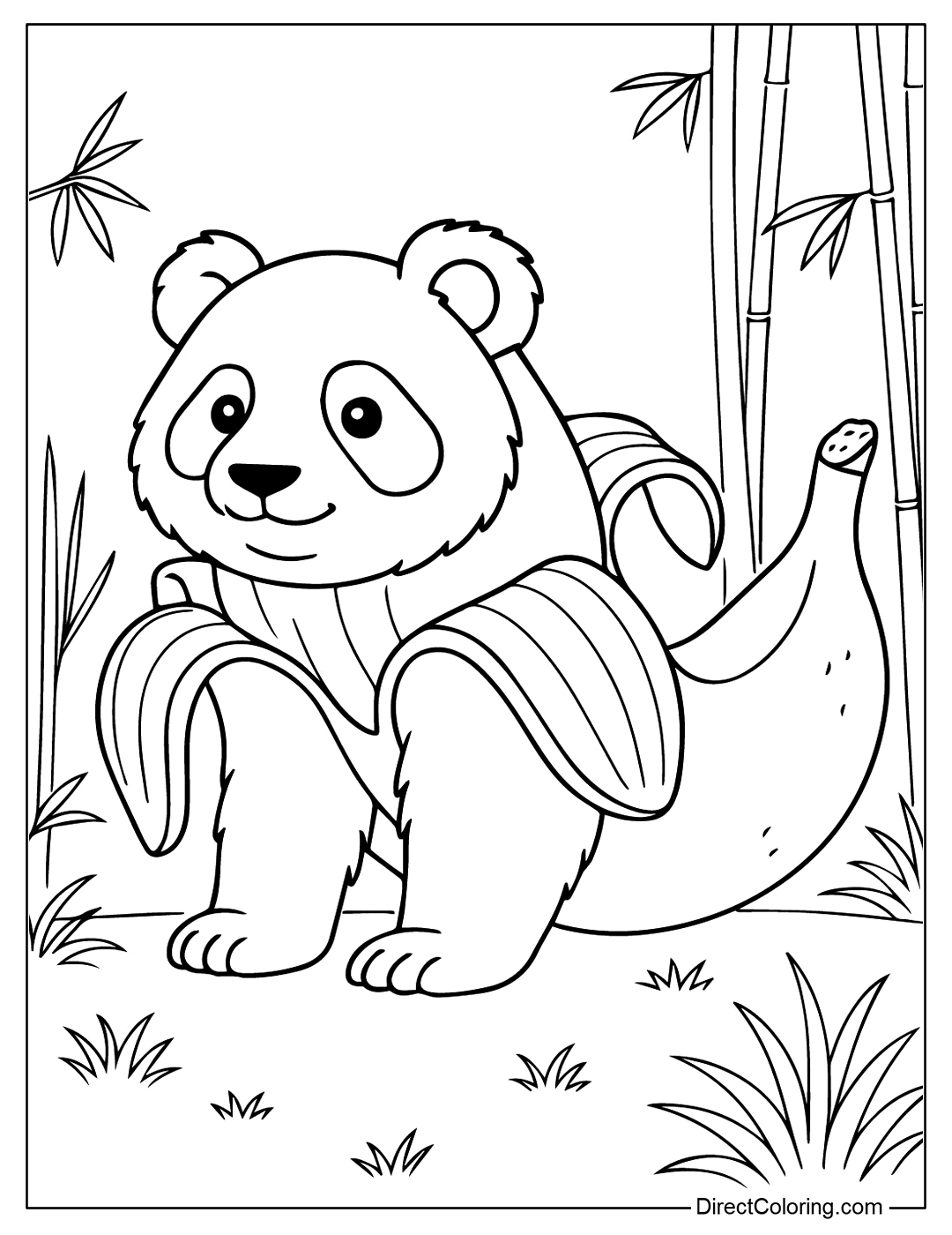 Pandaccini Bananini Coloring Page Printable